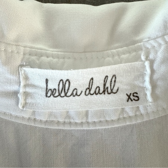 BELLA DAHL Button Front Split Back White Blouse Top Tencel Size XS - Picture 2 of 16